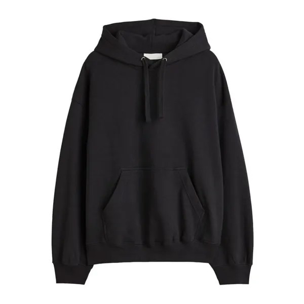 Толстовка H&M Oversized Fit Cotton, пыльный черный