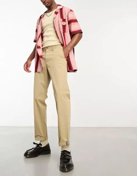 Твиловые брюки чиносы Gant стандартного кроя бежевого цвета хаки
