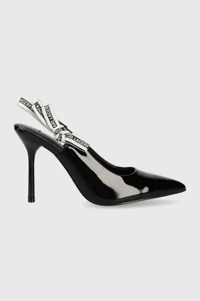 САРАБАНДА кожаные туфли на каблуке Karl Lagerfeld, черный