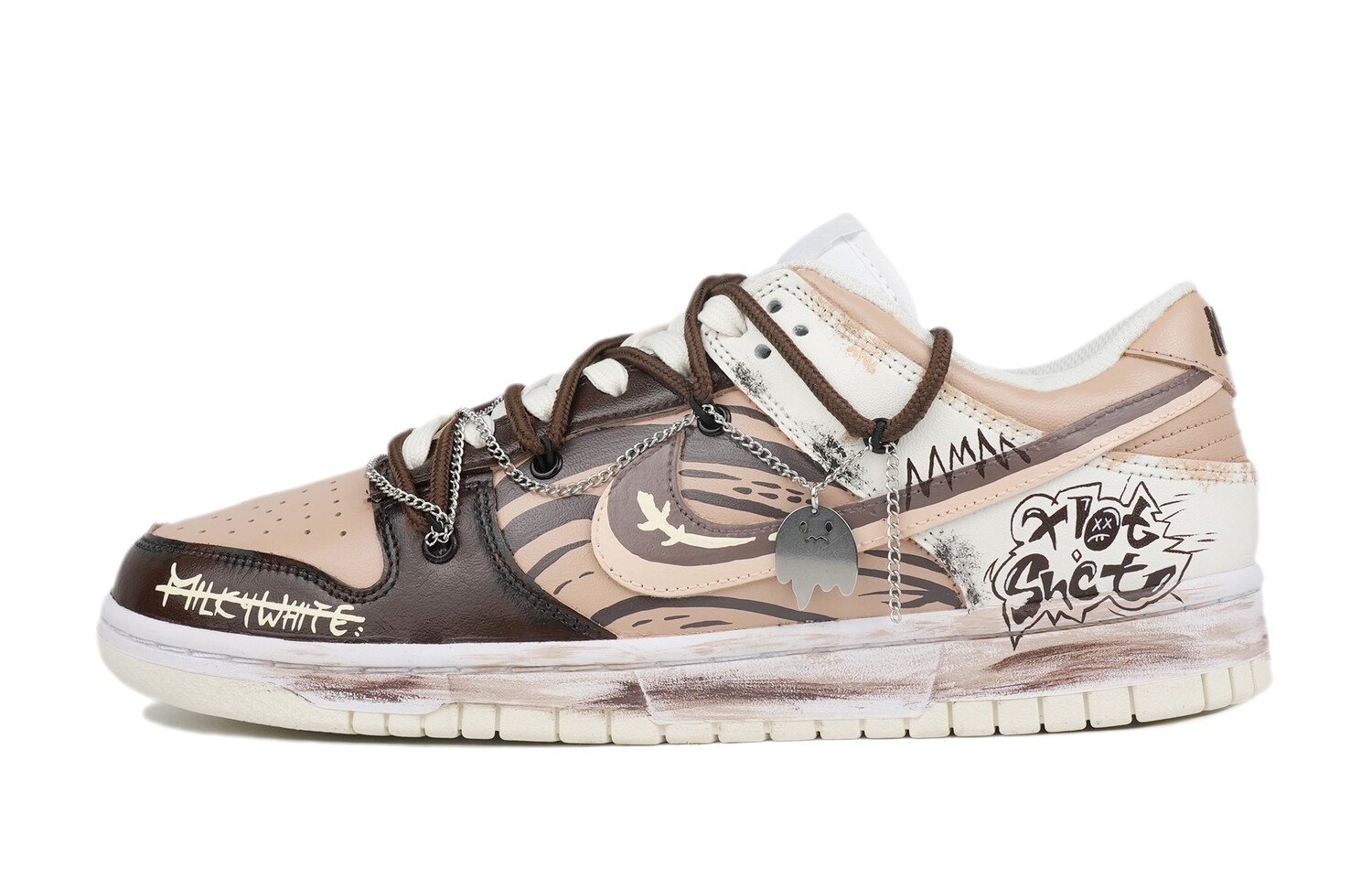 Кроссовки Nike Dunk Skateboarding Shoes Women's Low-top Yellow/brown, хаки