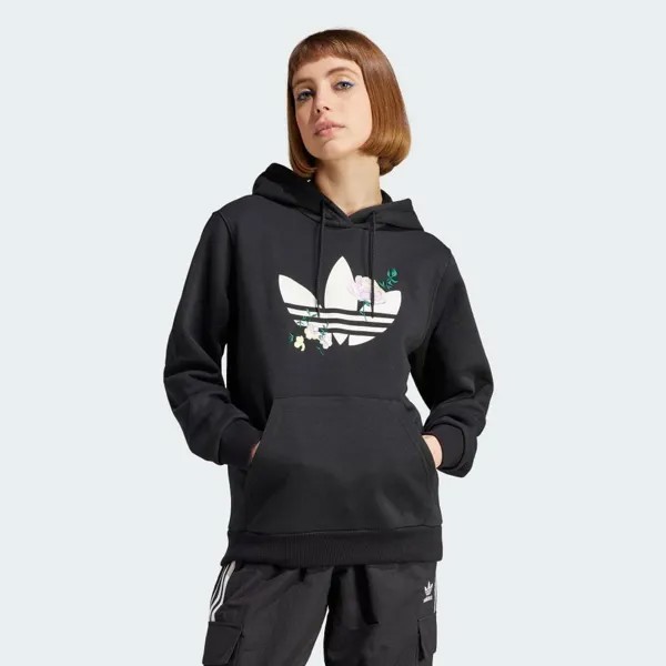 Парка Adidas Flower Embroidery Hoodie, черный