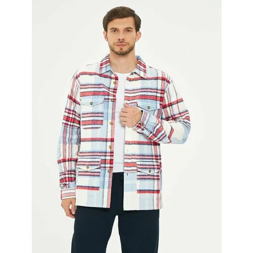 Рубашка Velocity, размер 5XL, голубой, красный