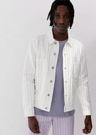 Белая куртка с фиолетовыми полосками ASOS DESIGN-Белый