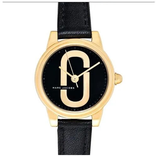 Оригинальные женские часы Marc Jacobs MJ1580 Corie Gold Case Black Leather Ladies Watch 28mm