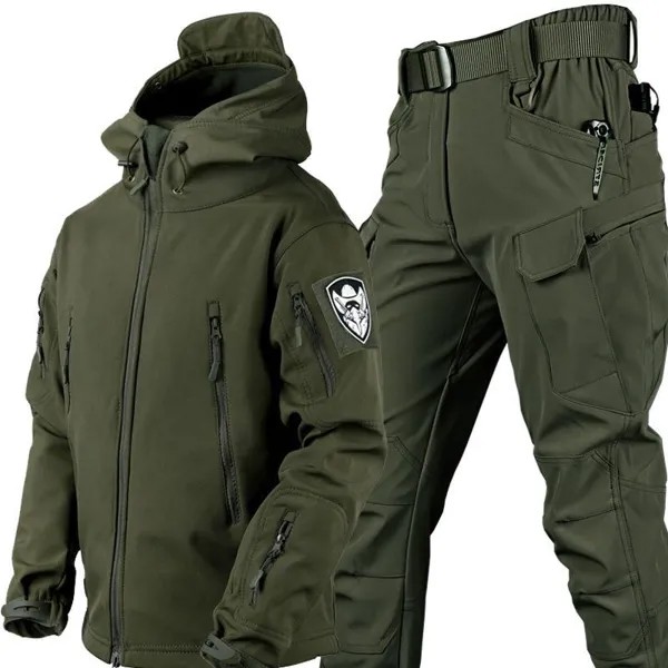 Мужская утолщающаяся военная форма камуфляж куртка и армейская боевая многокаменная рубашка тактический охотничий пейнтбольный набор брюк