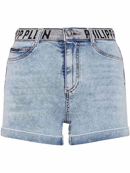 Philipp Plein джинсовые шорты с логотипом