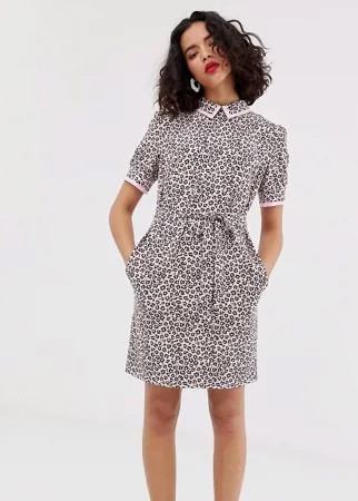 Платье с контрастным воротником Essentiel Antwerp Saoirse-Мульти