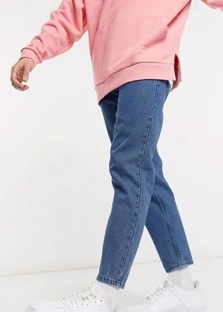 Синие выбеленные джинсы узкого кроя из плотной ткани New Look-Голубой