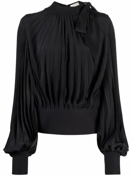 Elie Saab плиссированная шелковая блузка