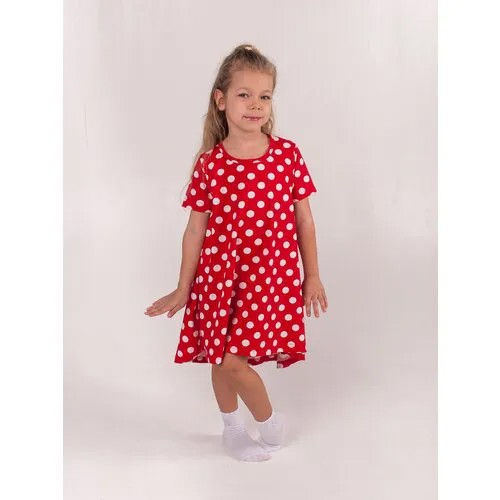 Платье Дети в цвете, размер 24-92, белый, красный