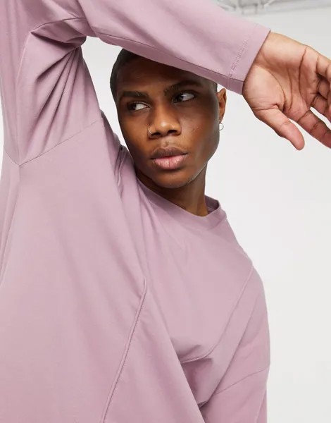 Фиолетовый oversized-лонгслив с декоративными швами ASOS DESIGN-Фиолетовый цвет