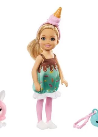 Кукла Barbie Челси с питомцем Мороженое, 14 см, GHV72