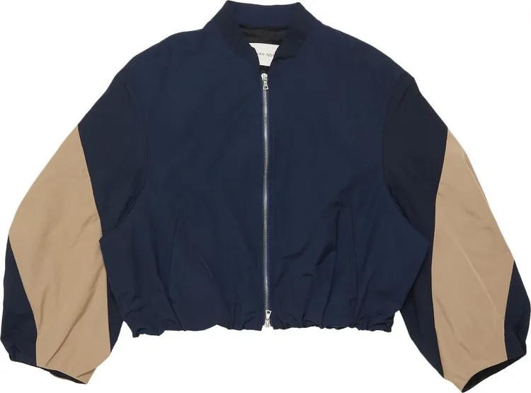 Куртка Dries Van Noten Colorblock Bomber 'Navy', синий