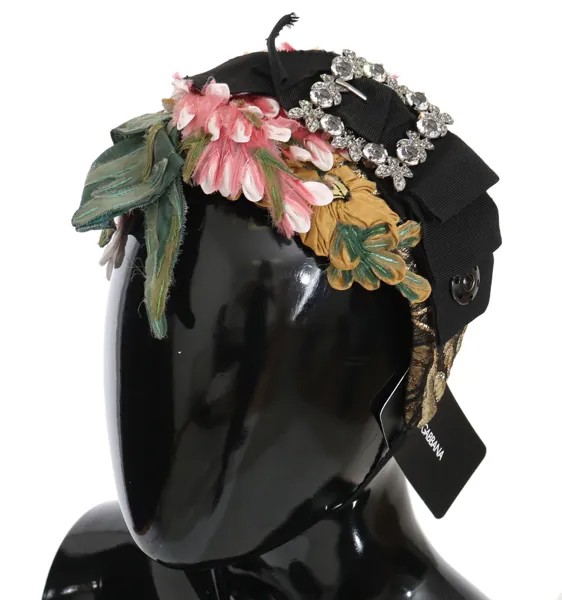 DOLCE - GABBANA Повязка на голову, тиара с цветочным принтом и кристаллами, бант, диадема, один размер, рекомендуемая розничная цена 2400 долларов США.