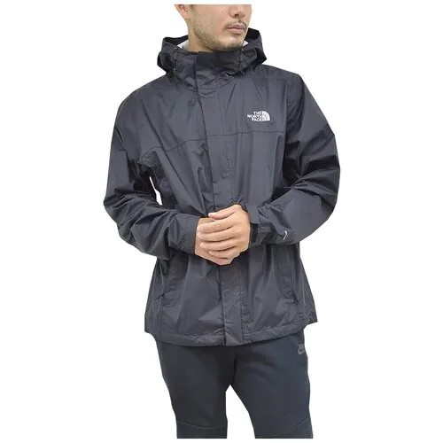 Куртка ветровка The North Face М мужская черная с капюшоном на молнии Venture 2 Dryvent Waterproof Hooded Rain Jacket Black White