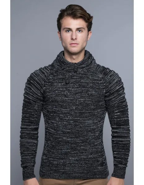 Пуловер CARISMA Strick Strick mit Schalkragen und gerippten Ärmeln, цвет Black Mel