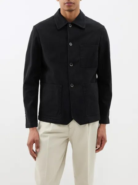 Куртка-рубашка visal из смесового хлопка и твила Barena Venezia, черный