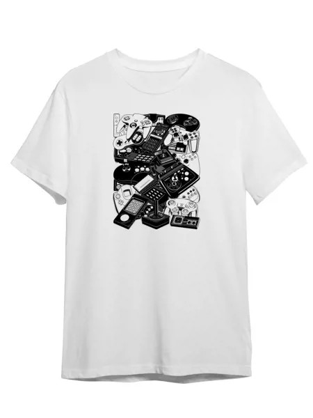 Футболка унисекс Каждому Своё Джойстик/Геймер/Geek/Ретро GMRT7 белая 2XL
