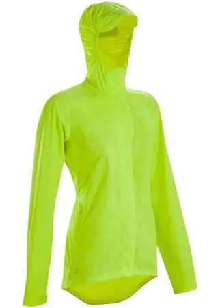 Куртка-дождевик для велопоездок по городу заметная днем стандарт сиз женская 120, размер: XL, цвет: Желтый BTWIN Х Декатлон