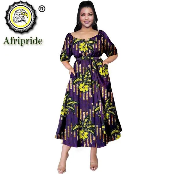 2021 традиционные африканские платья для женщин, элегантный Тренч с V-образным вырезом, платье средней длины с высокой талией, женское повседн...