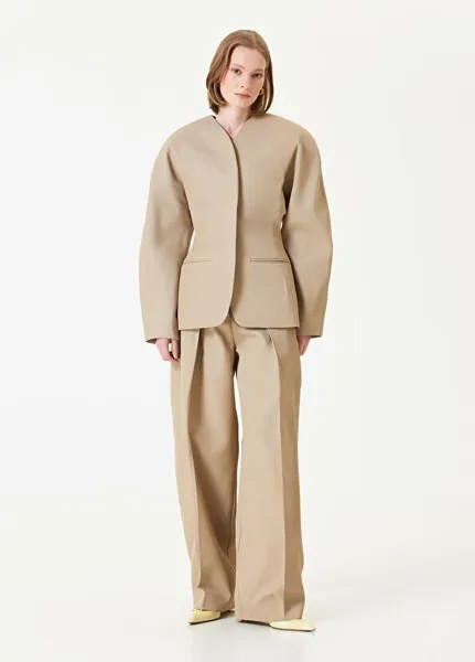 Брюки овального кроя Jacquemus, бежевый