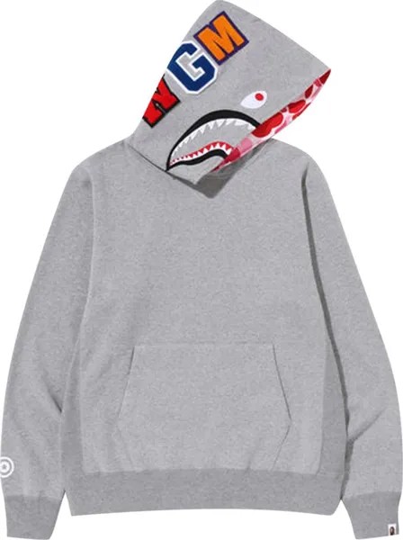 Худи BAPE Shark Pullover Hoodie 'Grey', серый