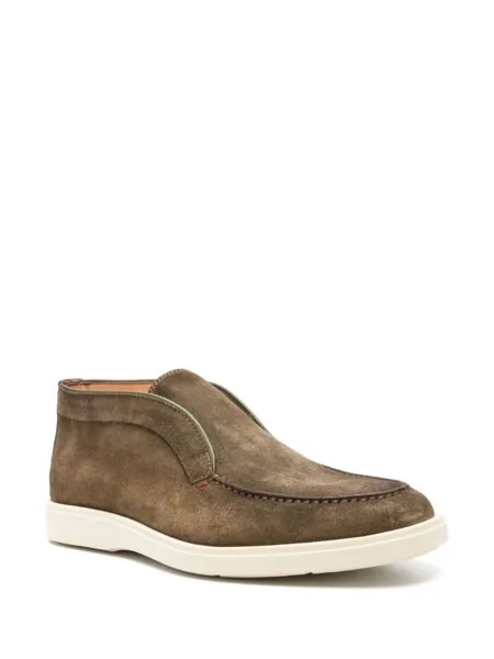 Santoni замшевые сапоги, зеленый