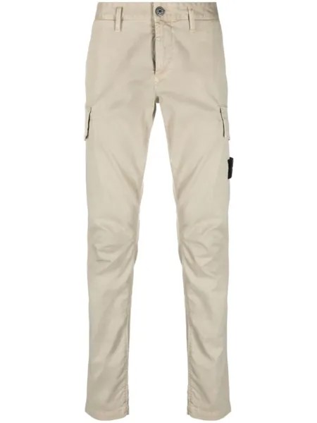 Stone Island зауженные брюки карго, нейтральный цвет