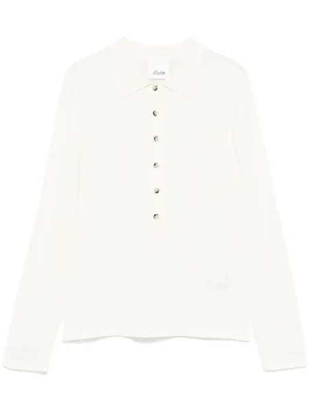 Allude поло из тонкого трикотажа, нейтральный цвет