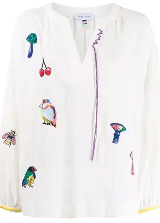 Mira Mikati блузка с длинными рукавами и вышивкой