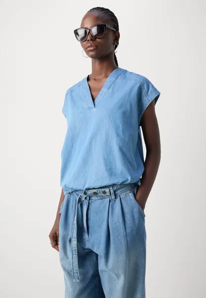 Блузка Blouse Esprit, синяя светлая стирка