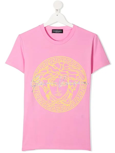 Versace Kids футболка с декором Medusa
