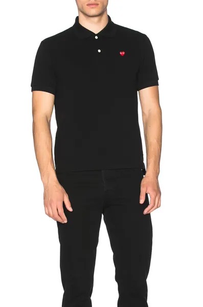 Поло Comme des Garçons Small Red Emblem Cotton, черный