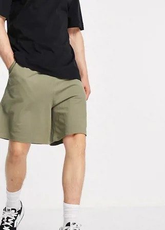 Oversized-шорты из ткани пике цвета хаки от комплекта COLLUSION-Зеленый цвет