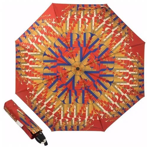 Мини-зонт GF Ferre, купол 96 см., 8 спиц, система «антиветер», для женщин, красный