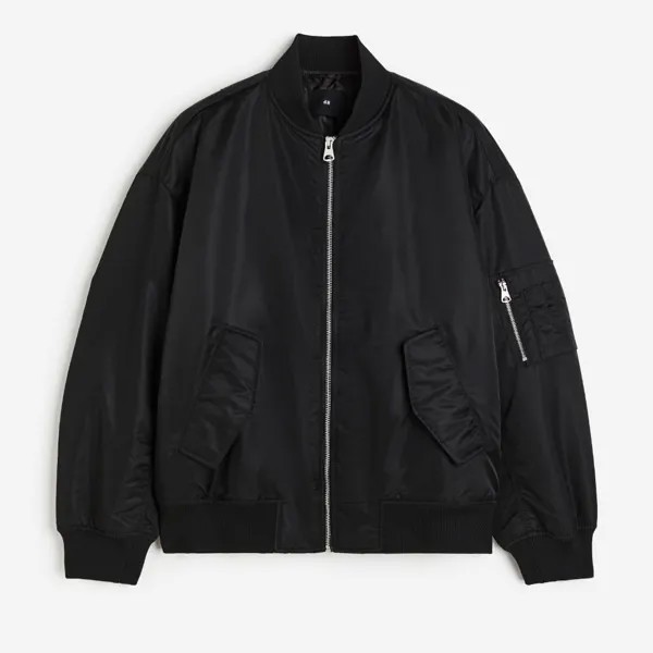 Куртка H&M Loose Fit Bomber, черный