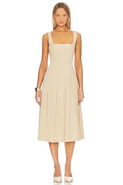 Платье миди WeWoreWhat Corset Pleated, бежевый