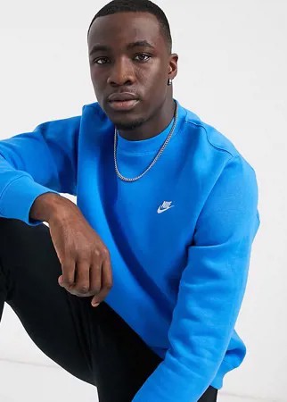 Голубой свитшот с круглым вырезом Nike Tall Club