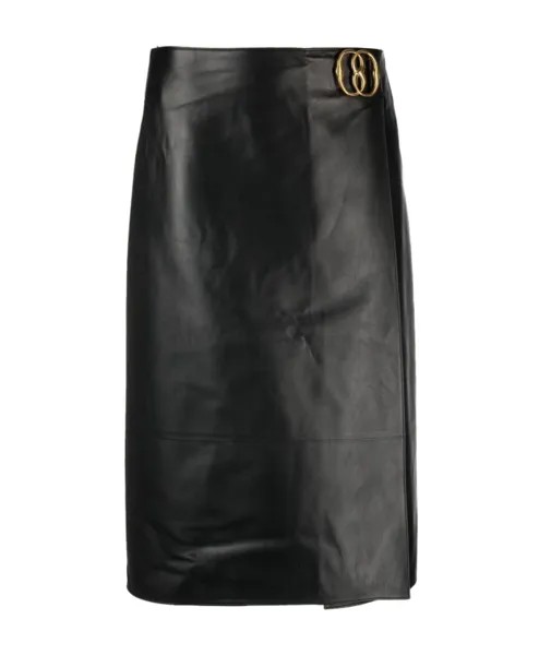 Кожаная юбка R с бляшкой логотипом Bally, черный