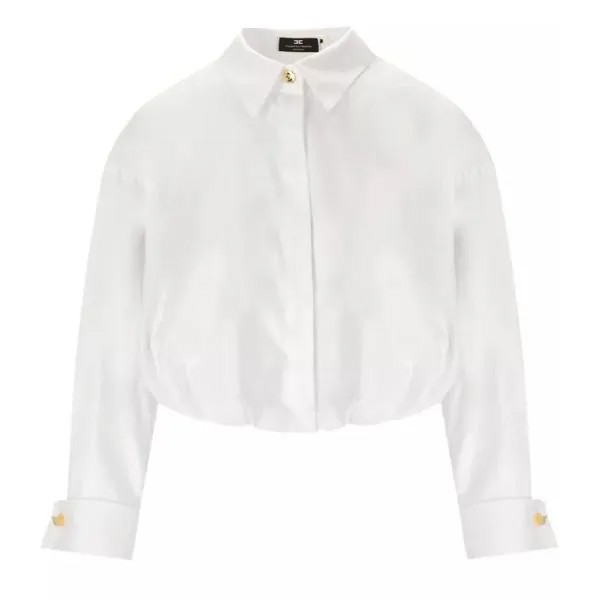 Футболка poplin crop shirt Elisabetta Franchi, белый