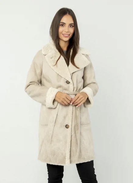 Дубленка женская ElectraStyle 55040 бежевая 50 RU