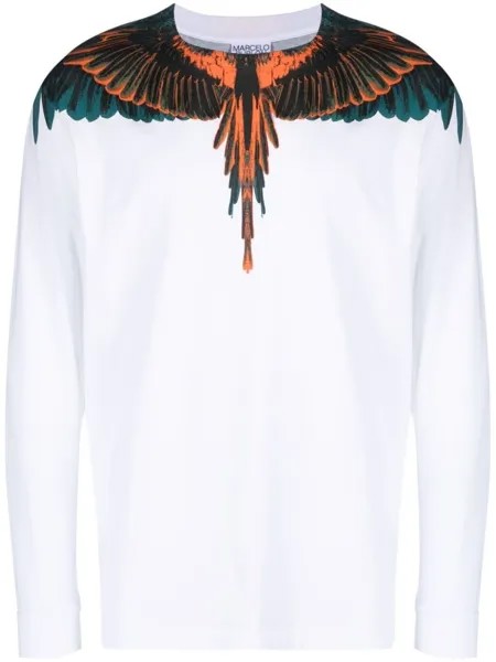 Marcelo Burlon County of Milan футболка Icon Wings с длинными рукавами, белый
