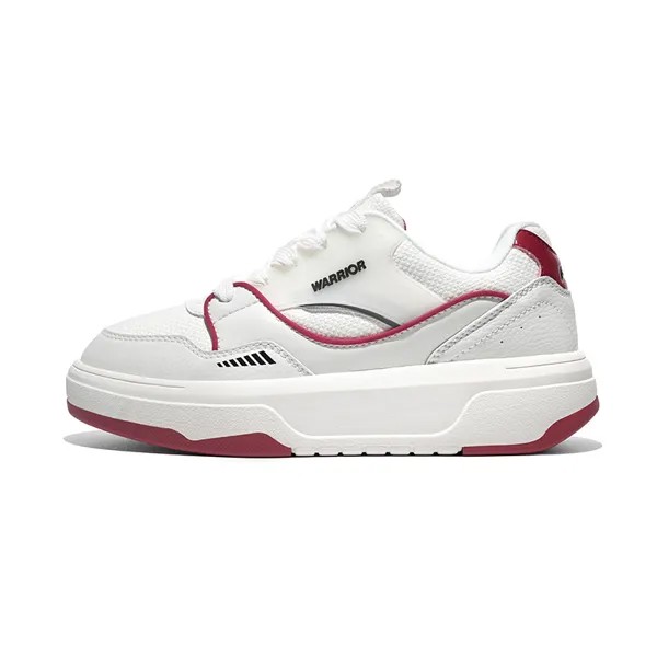 Кроссовки WARRIOR Skateboarding Shoes Unisex Low-top White/Red, бежевый/красный
