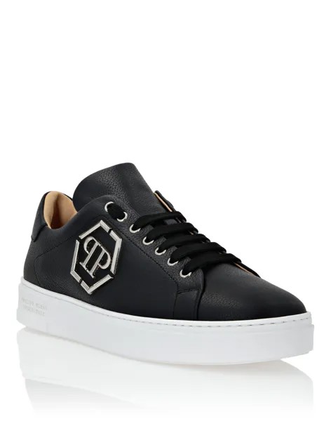 Кожаные низкие кеды Hexagon Philipp Plein, черный