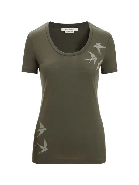 Спортивная футболка Icebreaker TECH LITE II SWARMING SHAPES, цвет Khaki/Olive