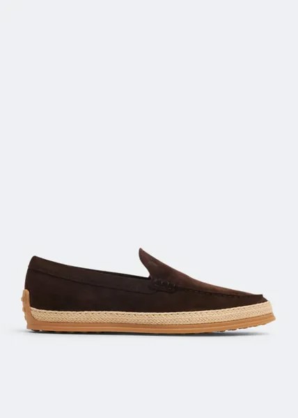 Лоферы TOD'S Suede slip-on loafers, коричневый