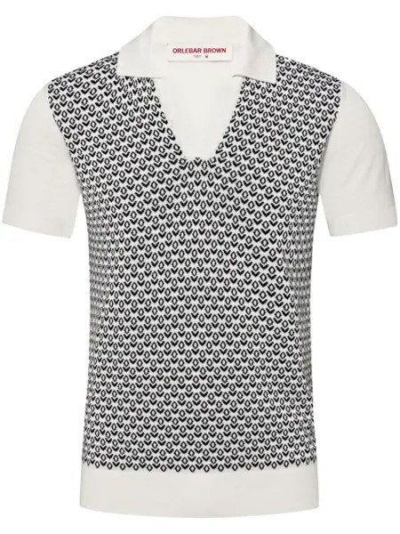 Orlebar Brown футболка-поло Horton Mosaic, белый