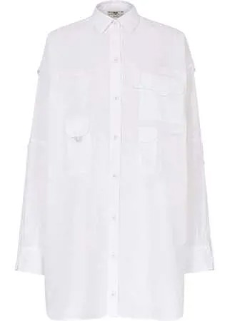 Fendi платье-рубашка с карманами и логотипом