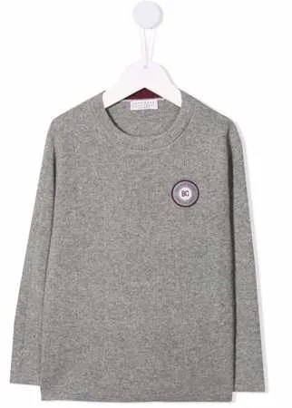 Brunello Cucinelli Kids джемпер с нашивкой-логотипом