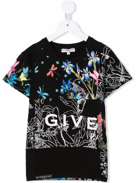 Givenchy Kids футболка с цветочным принтом